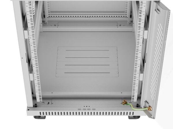 Lanberg - Rack skap - flat pack - med 6 kjølevifter - fritt stående - RAL 7035, grå - 15U - 19"