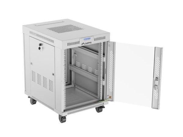 Lanberg - Rack skap - flat pack - med 6 kjølevifter - fritt stående - RAL 7035, grå - 15U - 19"