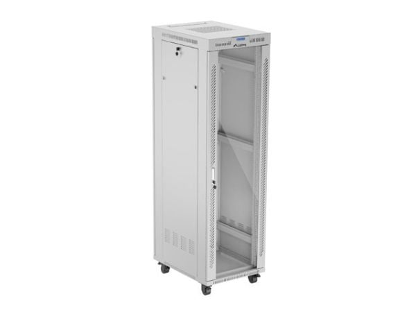 19" 42U 600X800 GRÅ LANBERG GLASDÖRR (FLAT PACK) V2