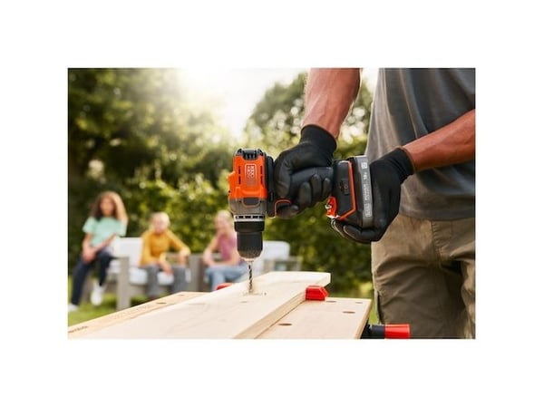 batteridrevet drill/driver, 45Nm, 18V POWERCONNECT, Black & Decker [BCD382D1XK-QW] 2.0Ah, koffert