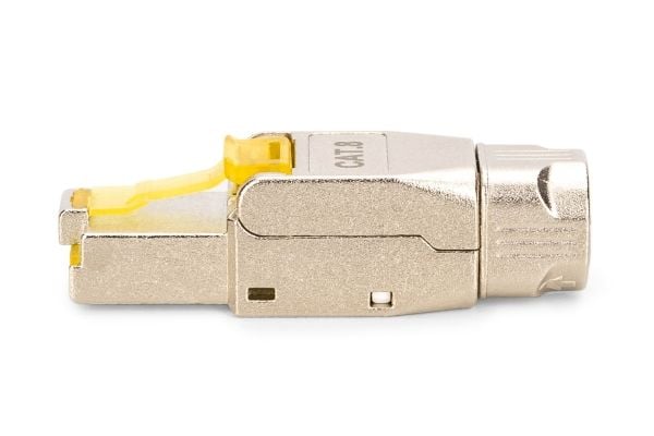 Digitus DN-93838, RJ-45, Hopea, Keltainen, Uros, Suora, Cat8.1, Nikkeli/Kulta