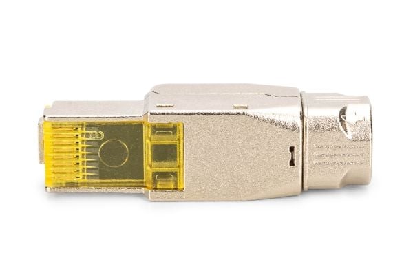Digitus DN-93838, RJ-45, Hopea, Keltainen, Uros, Suora, Cat8.1, Nikkeli/Kulta