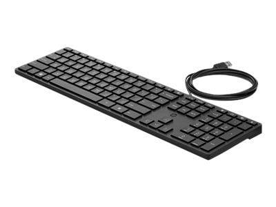 HP Desktop 320K - Tastatur - 3-soners layout, lav profil tastetrykk - full size - USB - Italiensk - svart - Smart Buy