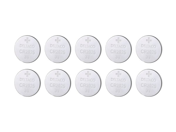 DELTACO Ultimate - Batteri 10 x CR2025 - Li (en pakke 10)