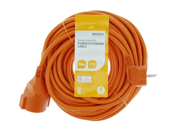 Deltaco GT-979, 20 m, Sisätila, C7 liitin, Type EF (CEE 7/7), IP20, 1 AC-pistorasia(a)