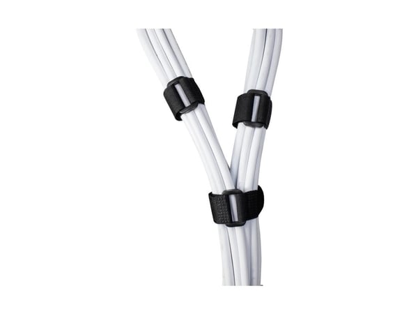 Deltaco CM10S, Hook & loop cable tie, Velcro, Musta, 4 cm, 18 cm, 20 mm