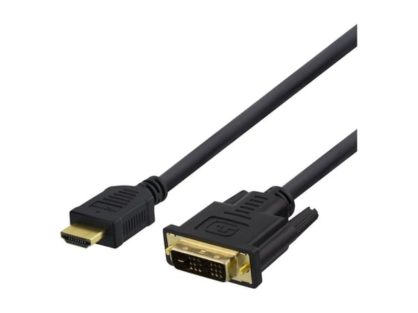 DELTACO HDMI-110D - Adapterkabel - HDMI hann til DVI hann - 1 m - svart