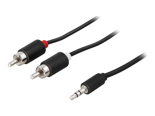 DELTACO - Lydkabel - RCA hann til mini-phone stereo 3.5 mm hann - 2 m - svart