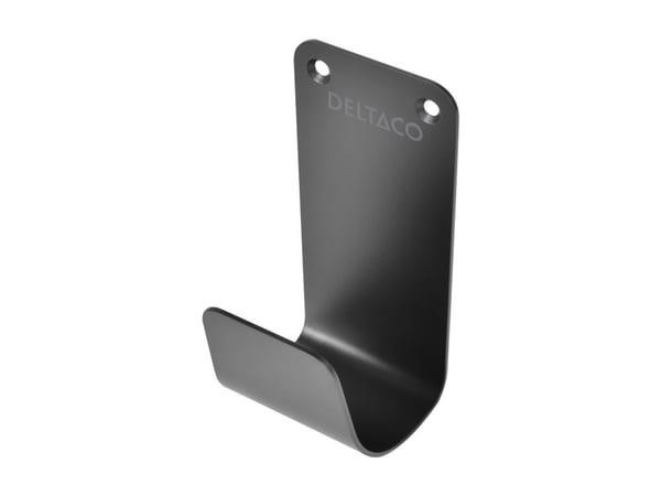 DELTACO e-Charge kabelholder for ladekabel - svart, rustfritt stål