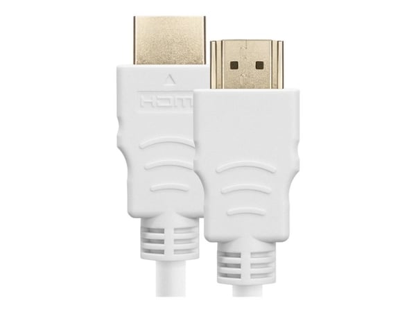 DELTACO HU-10A - Ultra High Speed - HDMI-kabel - HDMI hann til HDMI hann - 1 m - hvit - 4K 120 Hz støtte, 8K 60Hz støtte