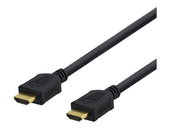DELTACO HDMI-1020D - HDMI-kabel med Ethernet - HDMI hann til HDMI hann - 2 m - svart - 4K-støtte