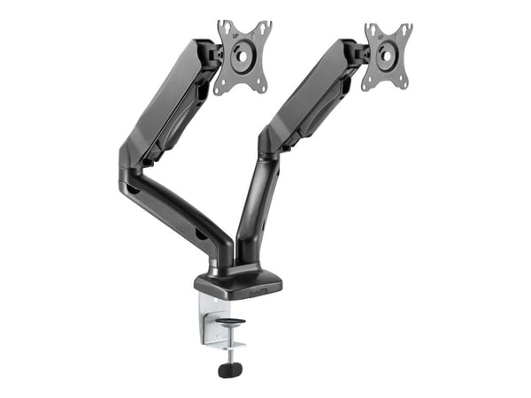 DELTACO ARM-1300 - Monteringssett - justerbar arm - for 2 skjermer - plastikk, aluminium - matt svart - skjermstørrelse: 13"-27" - skrivebordsmonte...