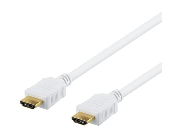 DELTACO HDMI-1060AD - HDMI-kabel med Ethernet - HDMI hann til HDMI hann - 7 m - hvit - 4K-støtte