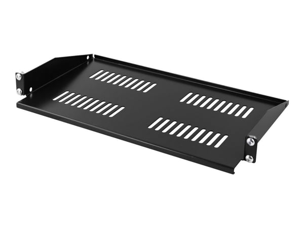 DELTACO 19-FH16 - Rack-hylle - svart - 1U - 19"