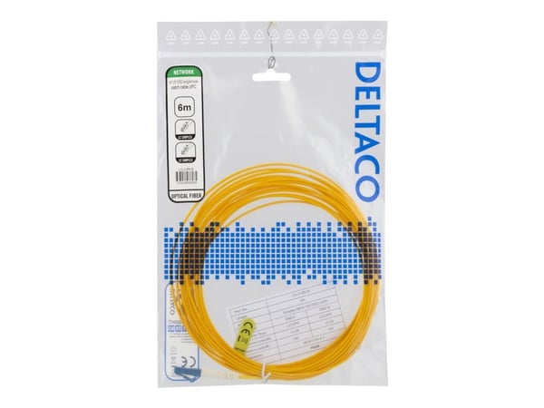 DELTACO - Nettverkskabel - LC/UPC-enkeltmodus (hann) til LC/UPC-enkeltmodus (hann) - 6 m - fiberoptisk - 9 / 125 micron - OS2