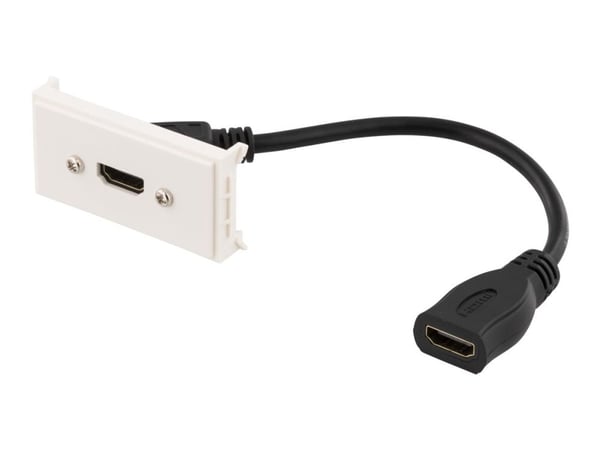 Deltaco Liitinpaneeli, 1xHDMI, 0,2m, valkoinen, musta