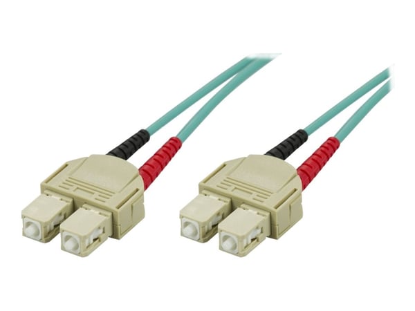 DELTACO - Nettverkskabel - SC flermodus (hann) til SC flermodus (hann) - 10 m - 10 m - fiberoptisk - 50 / 125 mikroner - OM3