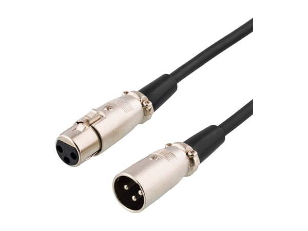 DELTACO XLR-1150 - Lydforlengelseskabel - XLR3 hunn til XLR3 hann - 15 m - svart