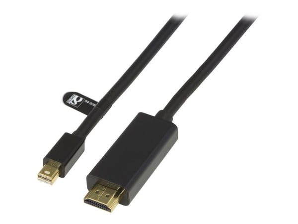 DELTACO DP-HDMI204 - Adapterkabel - Mini DisplayPort hann til HDMI hann - 2 m - svart