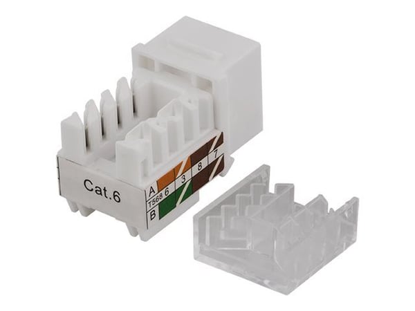 DELTACO MD-111 - Modulinnlegg - CAT 6 - UTP - RJ-45 - hvit