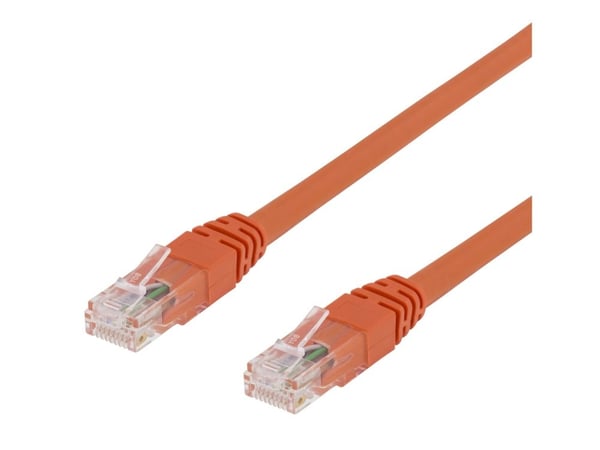 DELTACO TP-611-OR - Koblingskabel - RJ-45 (hann) til RJ-45 (hann) - 1.5 m - UTP - CAT 6 - formstøpt - oransje