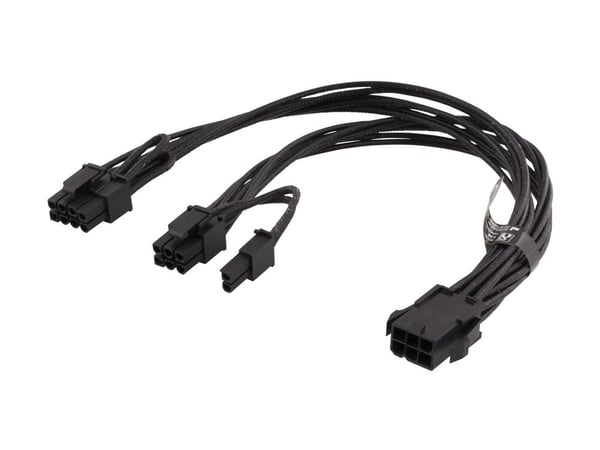 DELTACO SSI-63 - Strøm-splitter - 6-pinninen PCIe-strøm til 8-pinninen PCIe-strøm