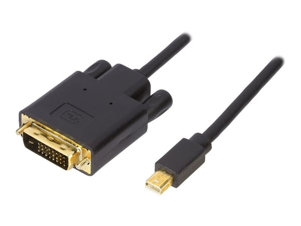 DELTACO DP-DVI202 - DisplayPort-kabel - Mini DisplayPort (hann) til DVI-D (hann) - 2 m - tommelskruer - svart