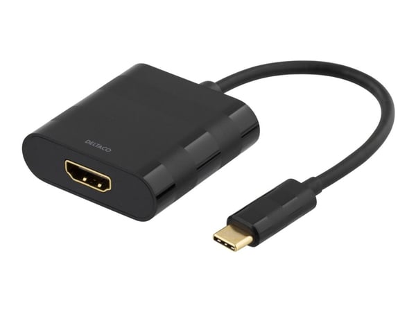 DELTACO USBC-HDMI - Extern videoadapter - USB-C 3.1 - HDMI - sortering
