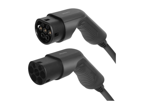 DELTACO e-Charge ladekabel for elbiler type 2 plugg - 16A - Opptil 11 kW - 3 meter