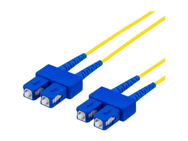 DELTACO - Nettverkskabel - SC-enkeltmodus (hann) til SC-enkeltmodus (hann) - 15 m - 15 m - fiberoptisk - OS1 - gul