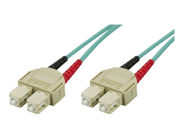DELTACO - Nettverkskabel - SC flermodus (hann) til SC flermodus (hann) - 5 m - 5 m - fiberoptisk - 50 / 125 mikroner - OM3