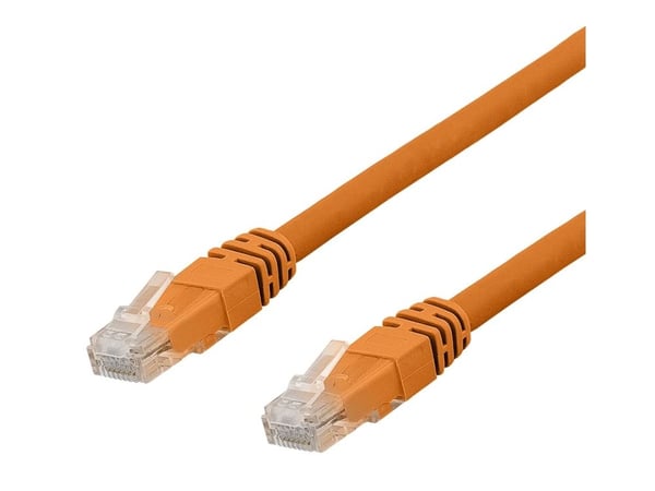 DELTACO TP-67ORAU - Koblingskabel - RJ-45 (hann) til RJ-45 (hann) - UTP - CAT 6a - halogenfri, formstøpt - oransje