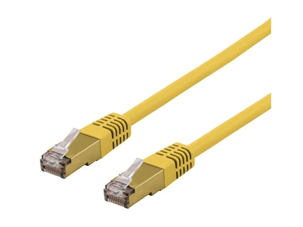 DELTACO - Koppeledning - RJ-45 (hann) til RJ-45 (hann) - 1,5 m - SFTP - CAT 6a - halogenfri, formet - gul