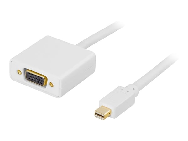 DELTACO - DisplayPort-kabel - Mini DisplayPort (hann) til HD-15 (VGA) (hunn) - 1 m - hvit