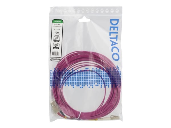 DELTACO LCSC-710 - Nettverkskabel - LC multimodus (hann) til SC flermodus (hann) - 10 m - fiberoptisk - 50 / 125 mikroner - OM4 - halogenfri