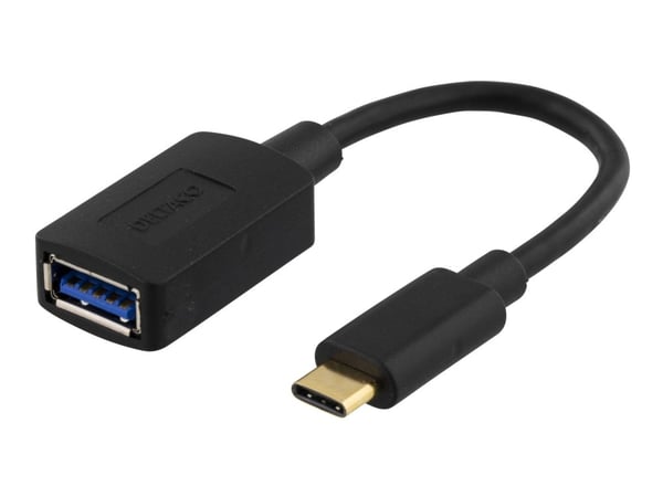 DELTACO USBC-1204 - USB-adapter - USB-type A (hunn) til USB-C (hann) - USB 3.1 - 15 cm - svart