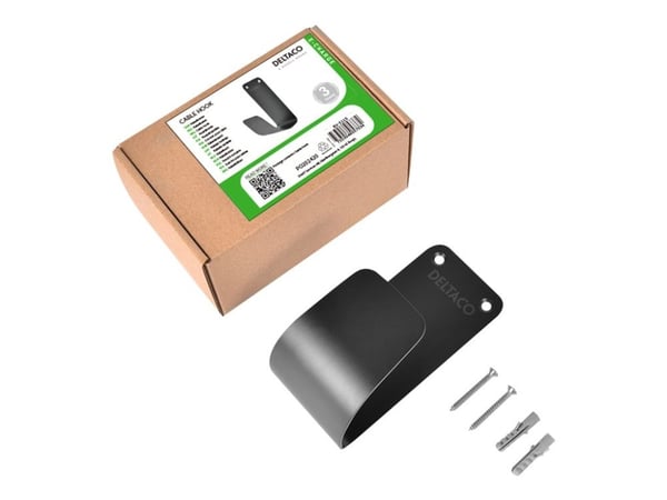 DELTACO e-Charge Hållare till ladekabel - Svart
