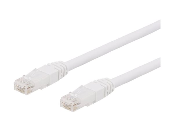 DELTACO - Liitäntäkaapeli - RJ-45 (uros) - RJ-45 (uros) - 10 m - UTP - CAT 6a - halogeeniton - valkoinen