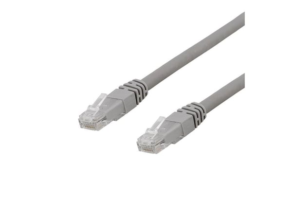 DELTACO - Liitäntäkaapeli - RJ-45 (uros) - RJ-45 (uros) - 25 m - UTP - CAT 6a - halogeeniton, muotoiltu - harmaa