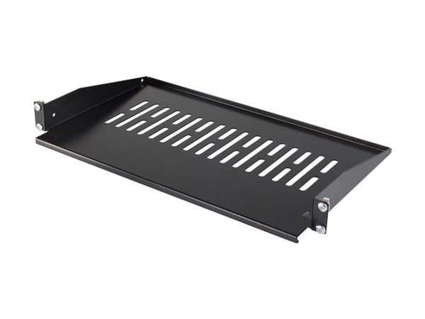 DELTACO 19-FH16 - Rack-hylle - svart - 1U - 19"