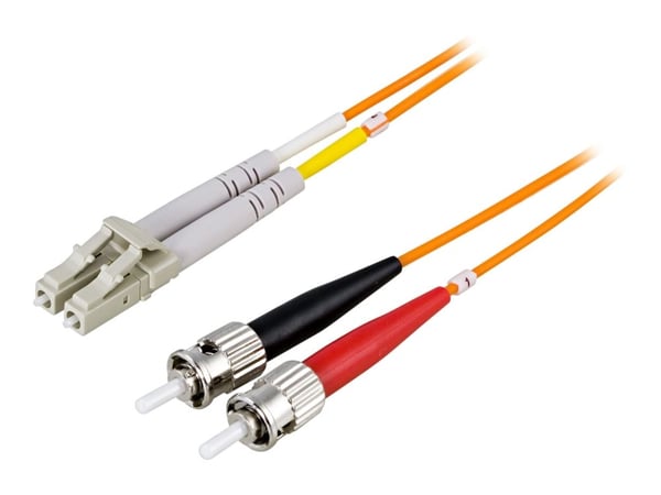 DELTACO - Nettverkskabel - LC multi-mode (hann) til ST multi-mode (hann) - 5 m. - fiberoptisk