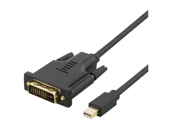 DELTACO DP-DVI202 - DisplayPort-kabel - Mini DisplayPort (hann) til DVI-D (hann) - 2 m - tommelskruer - svart