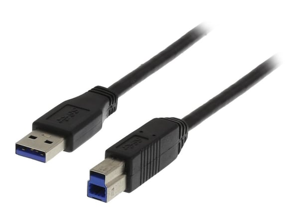 DELTACO USB3-110S - USB-kabel - USB-type A (hann) til USB Type B (hann) - USB 3.0 - 1 m - svart