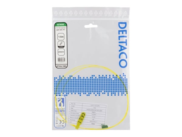 DELTACO - Nettverkskabel - LC/APC-enkeltmodus (hann) til LC/APC-enkeltmodus (hann) - 1.5 m - fiberoptisk - 9 / 125 micron - OS2 - halogenfri