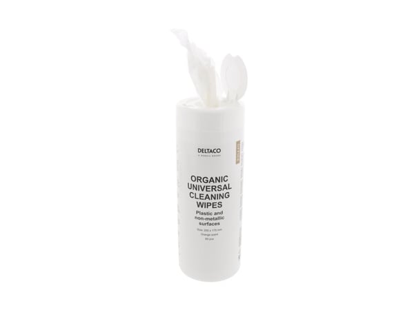 DELTACO Organic Universal - Rengöringsdukar - 60 ark - vit