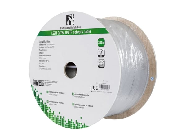 DELTACO TP-57 - Irtokaapeli - 305 m - UTP - CAT 6a - halogeeniton - harmaa