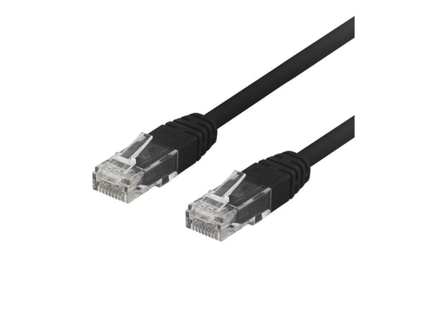 DELTACO TP-603S - Koblingskabel - RJ-45 (hann) til RJ-45 (hann) - 30 cm - UTP - CAT 6 - formstøpt - svart