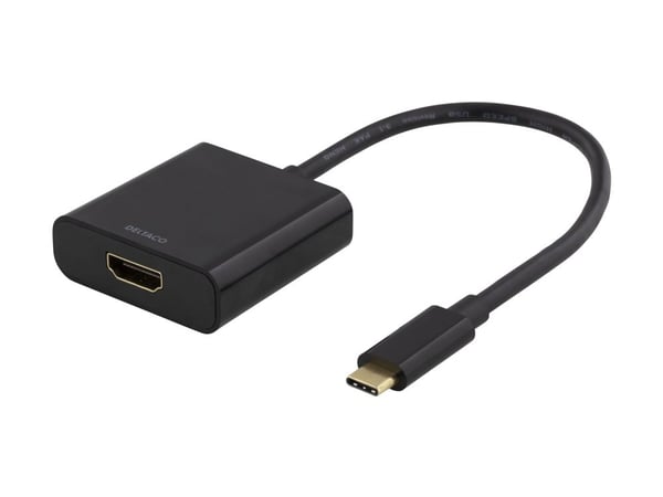 DELTACO USBC-HDMI8 - Extern videoadapter - USB-C - HDMI - sortering