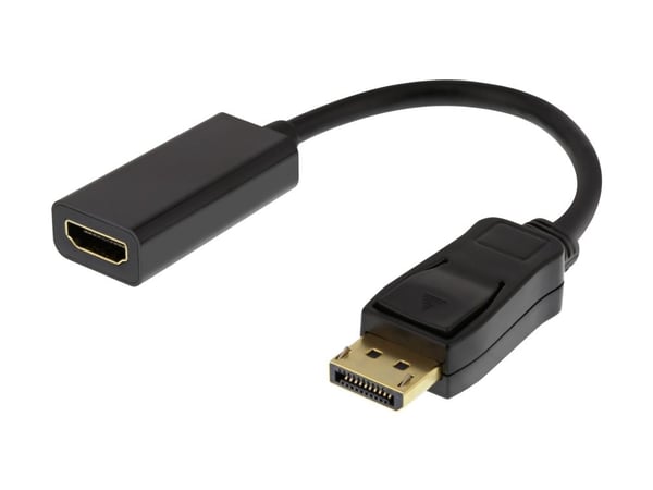 DELTACO DP-HDMI43 - Videoadapteri - DisplayPort han til HDMI hun - 20 cm - lajittelu - 4K-tuki