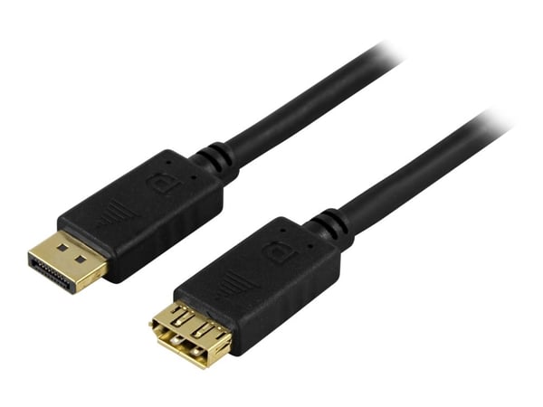 DELTACO - DisplayPort-forlengelseskabel - DisplayPort (hann) til DisplayPort (hunn) - 1 m - formstøpt - svart